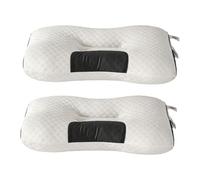 Orthopedic Pillow for Neck Pain Relief, Cervical Neck Support Pillow Ergonomic Contour Bed Pillows for Side Sleepers, Anti Snore Spinal Alignment 2 Pack 65x40cm