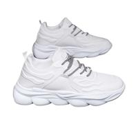 Orthopedic Running Shoes Lightweight Walking Trainers Men's New Summer Sneakers Korean Version of Breathable Pu Comfortable Sneakers Casual Board Shoes (White, 7.5)