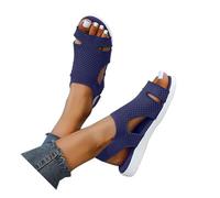 Orthopedic Sandals Arch Support Walking Sandal with Arch Support Wedge Washable Slingback Slip on Open Toe Platform Shoes Summer Casual Beach Thick Bottom Adjustable Sport Sandal for Plantar Fasciitis