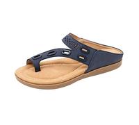 Orthopedic Sandals for Women,Sliders Sandals with Arch Support Wide Fit Leather Wedge Sandal Walking Shoes Ladies Bunion Correction Sandals Slip On Open Toe Slides Slippers Summer Comfy Mules UK