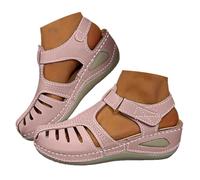 Orthopedic Sandals For Women Uk 2026,Arch Support Closed Toe Wedge Sandal Hollow Out Ankle Strap Comfortable Vintage Summer Slippers Casual Outdoor Dressy Gladiator Flip Flops Beach Shoes