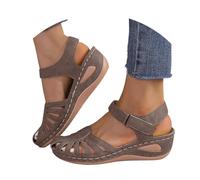 Orthopedic Sandals For Women Uk 2026,Arch Support Closed Toe Wedge Sandal Hollow Out Ankle Strap Comfortable Vintage Summer Slippers Casual Outdoor Dressy Gladiator Flip Flops Beach Shoes
