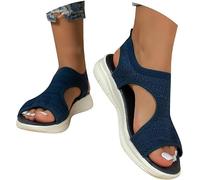 Orthopedic Sandals for Women Uk, Arch Support Summer Shoes Ladies Wedge Sandals Walking Platform Shoes Casual Beach Comfy Washable Slingback Slide Sport Mesh Wide Fit Cushion Walk Plantar Fasciitis
