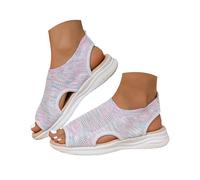 Orthopedic Sandals for Women Uk, Arch Support Summer Shoes Ladies Wedge Sandals Walking Platform Shoes Casual Beach Comfy Washable Slingback Slide Sport Mesh Wide Fit Cushion Walk Plantar Fasciitis