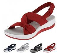 Orthopedic Sandals for Women UK Wide Fit Wedge Summer New Shoes Elegant Bow Peep Toe Slingback Slides Lightweight Soft Sole Non-Slip Walking Sandals Casual My Orders Prime Day Deals 2025