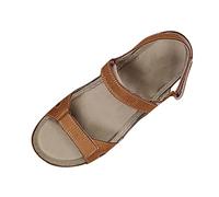 orthopedic sandals Ladies Sandals Wide Fit Cushion Walk Orthopedic Shoes Comfortable Open Toe Plantar Fasciitis Gladiator Summer Lightweight Arch Support Brown 5.5