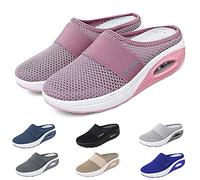 Orthopedic Sandals Wide fit Women Mules Shoes for Women Wide Fit Orthopedic Trainers Casual Air Cushion Slip On Walking Sneaker Comfortable Arch Support Ladies Sandals Clearance.Sale Pink 3.5