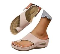 Orthopedic Sandals Women Plantar Fasciitis Summer Comfort Walking Sandals with Arch Support Ladies Walk Open Toe Slip On Slippers Mules Shoes Sliders for Indoor Outdoor (Rose Gold, 7)