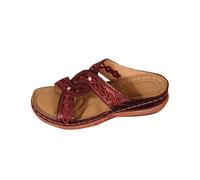 Orthopedic Sandals Women UK Clearance Slip-on Walking Summer Shoes Gladiator Arch Support Sliders Planter Fasciitis Fish Mouth Romance Slippers Trendy Wedge Slipper Womens Plus Size 3-6