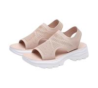 Orthopedic Sandals Womens Breathable Mesh Walking Running Shoes Open Toe Lightweight Memory Foam Soft Sole Slides Sandal 2026 Fashion Slingback Shower Beach Footwear Pink