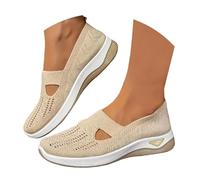 Orthopedic Shoes for Women 2026 Wide Width Soft Sole Mesh Cushion Sole Comfortbale Wedge Sneakers Breathable Slip On Arch Support Non-Slip Shoes Knit Nurse Comfy Walking Sneaker Dressy Summer