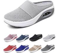 Orthopedic Shoes for Women Orthopedic Shoes for Women Air Cushion Slippers Women's Slip-On Walking Sneakers Diabetic Walking Shoe with Arch-Support for Ladies (Grey, 4)