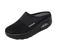 Orthopedic Shoes for Women Orthopedic Shoes for Women Air Cushion Slippers Women's Slip-On Walking Sneakers Diabetic Walking Shoe with Arch-Support for Ladies (Black, 4)