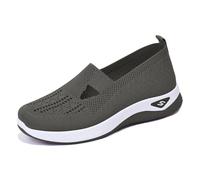 Orthopedic Shoes for Women Summer Tennis Lightweight Gym Sneakers ActiveFlow Workout Breathable Hands-Free Trainer Comfortable Fashion Sneakers Size UK 5 Gray