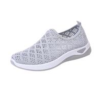 Orthopedic Shoes for Women,Walking Trainers Womens,Summer One Foot Stirrup Hollow Mesh Soft Sole Comfortable Breathable Sports Casual Casual Shoe (Grey, 3.5)