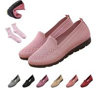 Orthopedic Shoes for Women Wide Fit Slip On Walking Loafers Breathable Knit Mesh Non-Slip Soft Sole Shoe Lightweight Arch Support Comfort Flats for Work Travel Ladies Casual Shoes