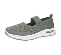 Orthopedic Shoes for Women Women Trainers Walking Slip on Shoes Orthopedic Diabetic Shoe with Memory Foam Hands Free Slip-in Casual Sneakers Thumb Valgus Work Sneakers (Green #4, 6)