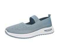 Orthopedic Shoes for Women Women Trainers Walking Slip on Shoes Orthopedic Diabetic Shoe with Memory Foam Hands Free Slip-in Casual Sneakers Thumb Valgus Work Sneakers (Blue #4, 4)