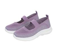 Orthopedic Shoes for Women Women Trainers Walking Slip on Shoes Orthopedic Diabetic Shoe with Memory Foam Hands Free Slip-in Casual Sneakers Thumb Valgus Work Sneakers (Purple #1, 4)