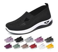 Orthopedic Shoes for Women, Zapatos OrtopéDicos para Mujer, Breathable Soft Woven Shoe, Non Slip Food Service Lightweight Sneaker (Black,5)