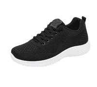 Orthopedic Shoes Womens Lightweight Breathable Mesh Trainers Athletic Running Walking Trainers with Arch Support Memory Foam Lace-Up Low Top Wedge Sneakers Non Slip Tennis Sneakers Chic Casual Black