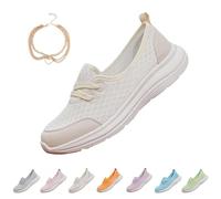 Orthopedic Shoes,Women's Soft Sole Mesh Comfort Orthopedic Shoes,Slip on Arch Support Walking Shoe (Off-White,6.5)