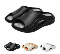 Orthopedic Slippers for Women Summer Shoes Platform Walking Cloud Sliders Super Soft Summer Beach Sandal Non-Slip Thong Walking Shoe (Black, 4)