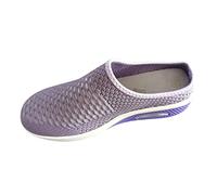 Orthopedic Slippers for Women UK Closed Toe Arch Support Mule Shoes Slip-On Walking Trainer Sandals Lightweight Breathable Mesh Sneakers Soft Beach Yoga Backless Trainers for Indoor Outdoor Purple