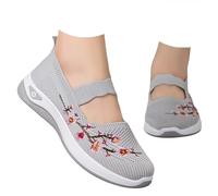 Orthopedic Slippers for Women UK Summer Walking Slip On Shoes for Indoor Outdoor Closed Toe Arch Support Mule Sandals Lightweight Breathable Mesh Soft Beach Yoga Backless Trainers A Grey
