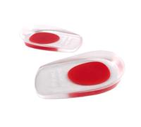 Orthopedic Soft Silicone Gel Insoles for Heel Spurs Pain Foot Cushion Foot Massager Care Half Heel Insole Pad Height Increase(Red for Women)
