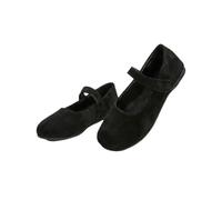 Orthopedic Suede Ballet Mary Jane Flats for Women, Comfortable Wide Toe Box Leopard Print Fall Slip on Maryjane Shoe (Black,7)