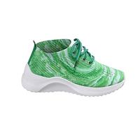 orthopedic trainers for women Trainers for Women Wide Fit Wedge Trainer Lightweight Non Slip Athletic Sneakers Breathable Mesh Orthopedic Sports Shoes Comfortable Lace irregular choice shoes Green 6.5