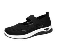 Orthopedic Trainers for Women UK,Lightweight Non Slip Sneaker,Ladies Achilles Tendonitis Support Walking Shoes,Soft Sole Breathable Shoes,Slip On Arch Support Trainers,Mesh Up Athletic Sneaker Black