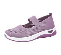 Orthopedic Trainers for Women UK,Lightweight Non Slip Sneaker,Ladies Achilles Tendonitis Support Walking Shoes,Soft Sole Breathable Shoes,Slip On Arch Support Trainers,Mesh Up Athletic Sneaker Purple