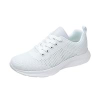 Orthopedic Trainers Women Arch Support Memory Foam Athletic Running Trainers Breathable Mesh Walking Sneakers Non Slip Chunky Sports Shoes Lightweight Tennis Sneakers Workout Casual Gym White