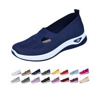 Orthopedic Walking Shoes For Women uk,Arch Support Non-Slip Woven Breathable Wide Width Womens Sneakers Lightweight Soft Slip On Comfortable Causal Running Sneaker Flat Wedge Heel