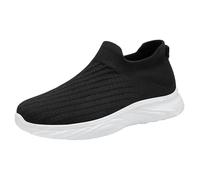 Orthopedic Walking Shoes Mens Mens Arch Support Slip On Trainers Breathable Trainers Loafers Mesh Tennis Shoes Ultralight Shoes for Working Hands Free Sneaker Lightweight Running Sneaker Black