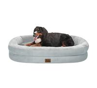 Orthopedic Washable Large Dog Bed: Cooling Dog Bed with Bolsters - Jumbo Bed Waterproof Removable Cover Non-Slip Pet Bed for Extra Large Sized - Silver