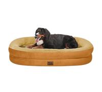 Orthopedic Washable Large Dog Bed: Cooling Dog Bed with Bolsters - Jumbo Bed Waterproof Removable Cover Non-Slip Pet Bed for Extra Large Sized - Orange