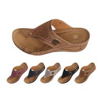 Orthopedic Wedge Flip Flops Women Orthopedic Sandals for Women Dressy Comfortable Flip Flops with Arch Support Summer Casual Wedge Sandals Slippers Comfy Platform Beach Travel Slides