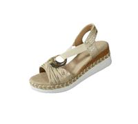Orthopedic Wedge Sandals for Women,Ankle Strap Open Toe Comfortable Casual Arch Support, Summer Vintage Trendy Walking Casual Beach Shoes (Gold,4)
