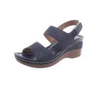 Orthopedic Wedge Sandals for Women Comfortable Arch Support Walking Shoes Casual Side Hollow Leather Paste Slope Bottom Roman Shoes Summer Fashion Ladies Sandal Size 7