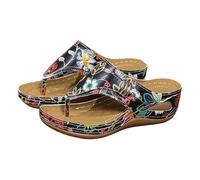 Orthopedic Wedge Sandals for Women Comfortable Arch Support Wedge Shoes Women's Open Toe Summer Casual Fashion Fish Mouth In The Heel Thick Bottom Slope Ladies Sandal Size 6
