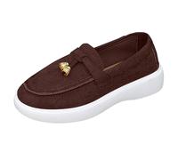 Orthopedic Womens Loafers Comfortable Flat Ladies Moccasin Slippers Supporting Autumn Commutes and Weekend Touring Genuine Leather Slip On Loafers Feature Shock Absorbing Rubber Bases Brown