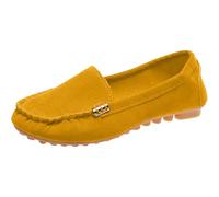 Orthopedic Women's Loafers & Moccasins Casual Flat Womens Moccasin Slippers Soft Microfibre Smart Penny Loafers Offer Arch Support Technology Prepared for Countryside Exploring and Desk Work Yellow
