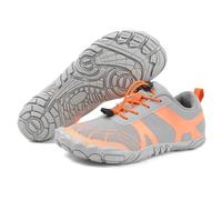 ORTHOSHOES® Apex - Orthopaedic Premium Outdoor Barefoot Shoes for Autumn & Winter (11,Grey-Orange)