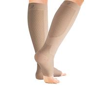 OrthoSleeve FS6+ Foot & Calf Compression Sleeve Men/Women, Natural Small | Plantar Fasciitis Socks with Ankle Compression Support & Calf Support for Arch, Heel, Shin Splint Relief & Daily Activities