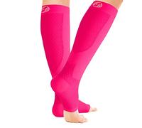OrthoSleeve FS6+ Foot & Calf Compression Sleeve Men/Women, Pink Small | Plantar Fasciitis Socks with Ankle Compression Support & Calf Support for Arch, Heel, Shin Splint Relief & Daily Activities