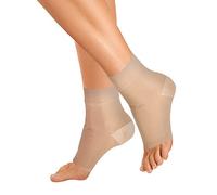 OrthoSleeve FS6 Foot Sleeve | Exclusive 6 Zone Compression Technology | Plantar Fasciitis, Heel Pain & Swelling Relief | 1 Pair | 30 Day Guarantee | 24/7 Comfort - Large Natural