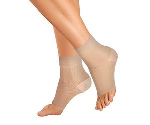 OrthoSleeve FS6 Foot Sleeve | Exclusive 6 Zone Compression Technology | Plantar Fasciitis, Heel Pain & Swelling Relief | 1 Pair | 30 Day Guarantee | 24/7 Comfort - Extra Large Natural